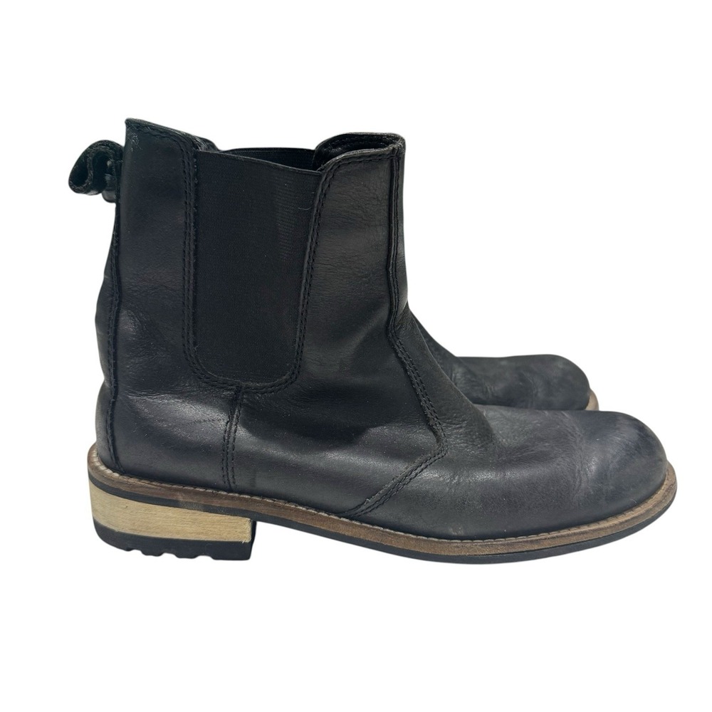 Kodiak Alma Black Leather Chelsea Ankle Waterproof Pull On Boots Women's 6